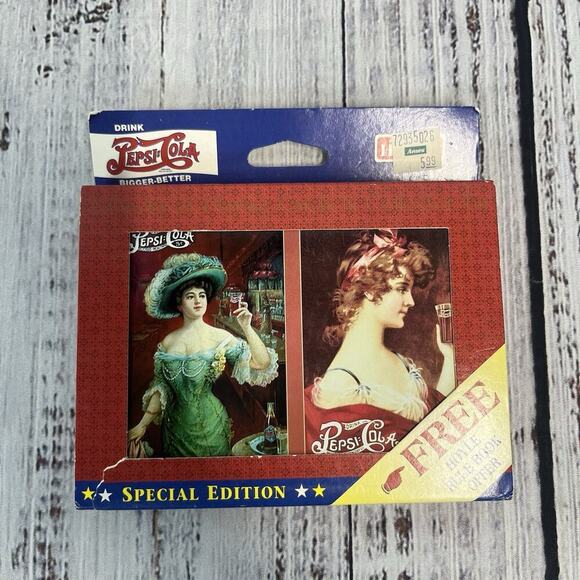 Vintage 1997 Pepsi Cola Hoyle Nostalgic Playing Cards 2 Decks w/ Collector Tin - Picture 2 of 9